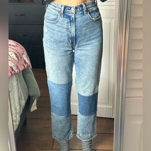 Abercrombie Acid Wash Women's Blue Patchwork Jeans